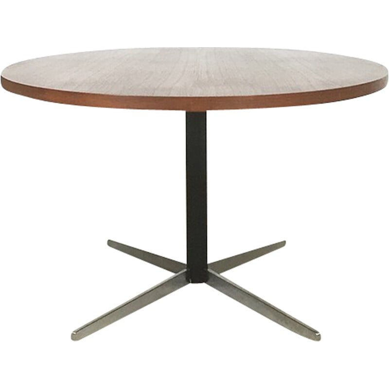 Adjustable Wilhelm Renz "Surfboard" coffee table or dining table in teak and metal - 1960s