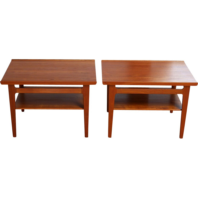 Paire de tables d'appoint danoises "533" France & Son en teck, Finn JUHL - 1950