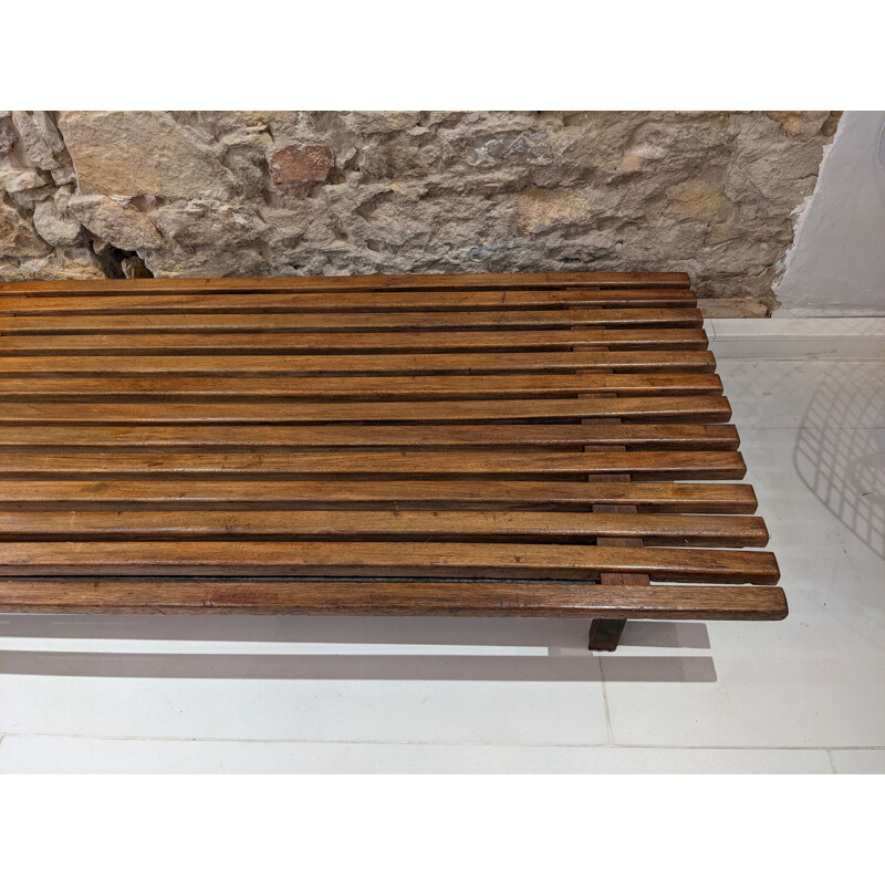 Vintage Cansado bench by Charlotte Perriand 1954s