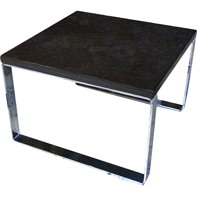 Draenert "Primus 1062" coffee table in black stone and chromed steel - 1960s