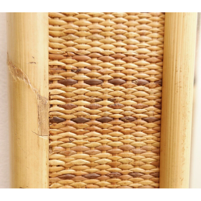 Espelho Vintage em bambu e rattan italiano 1970