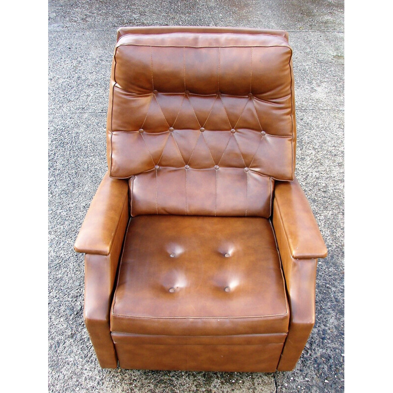 Cadeira de braços deslizante vintage dos anos 70