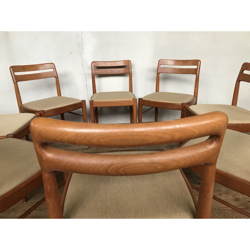 Set of 8 vintage H. W. Klein chairs for Bramin Denmark 1960s