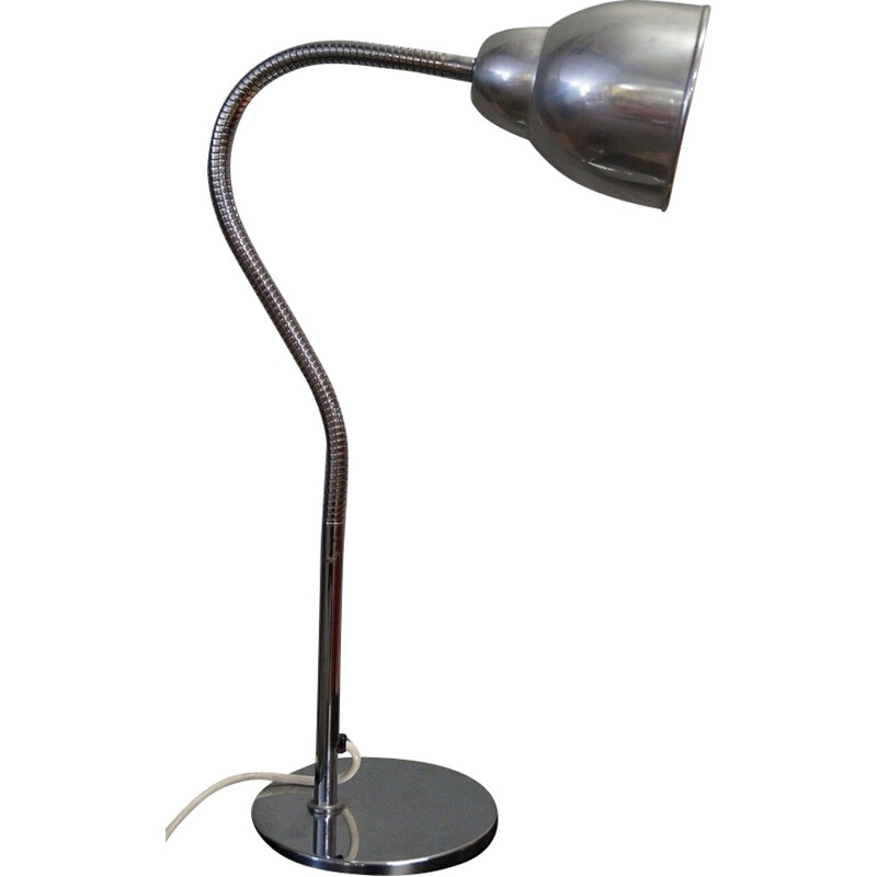 Lampe de table en métal et aluminium chromé - 1950