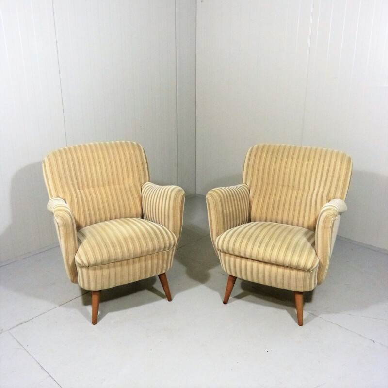 Paire de fauteuils vintage club easy 1950