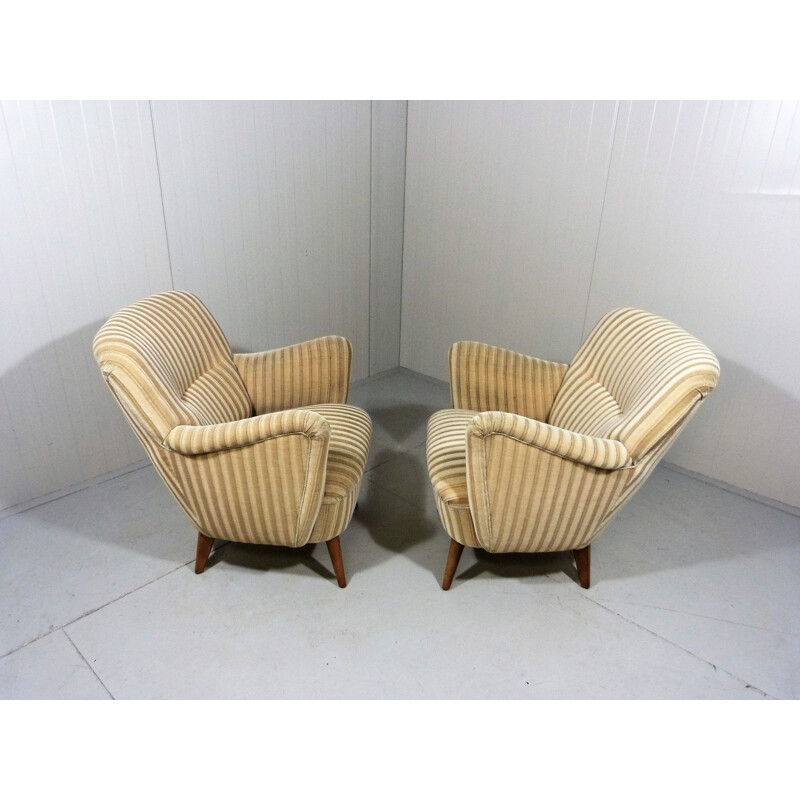 Pair of vintage easy club chairs 1950s