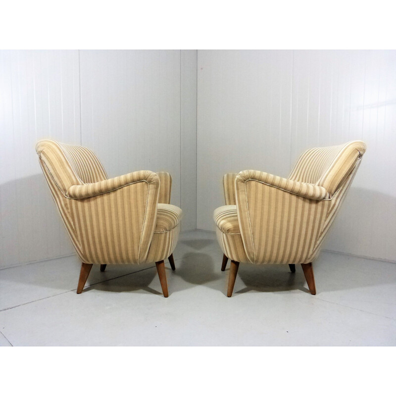 Pair of vintage easy club chairs 1950s