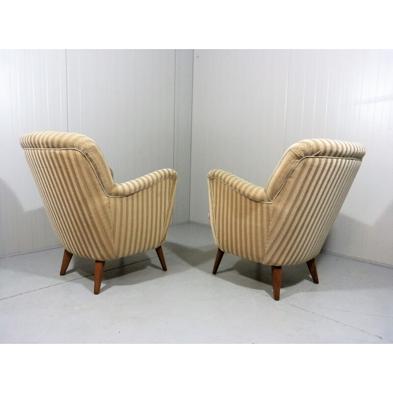 Pair of vintage easy club chairs 1950s