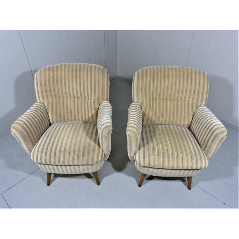 Pair of vintage easy club chairs 1950s