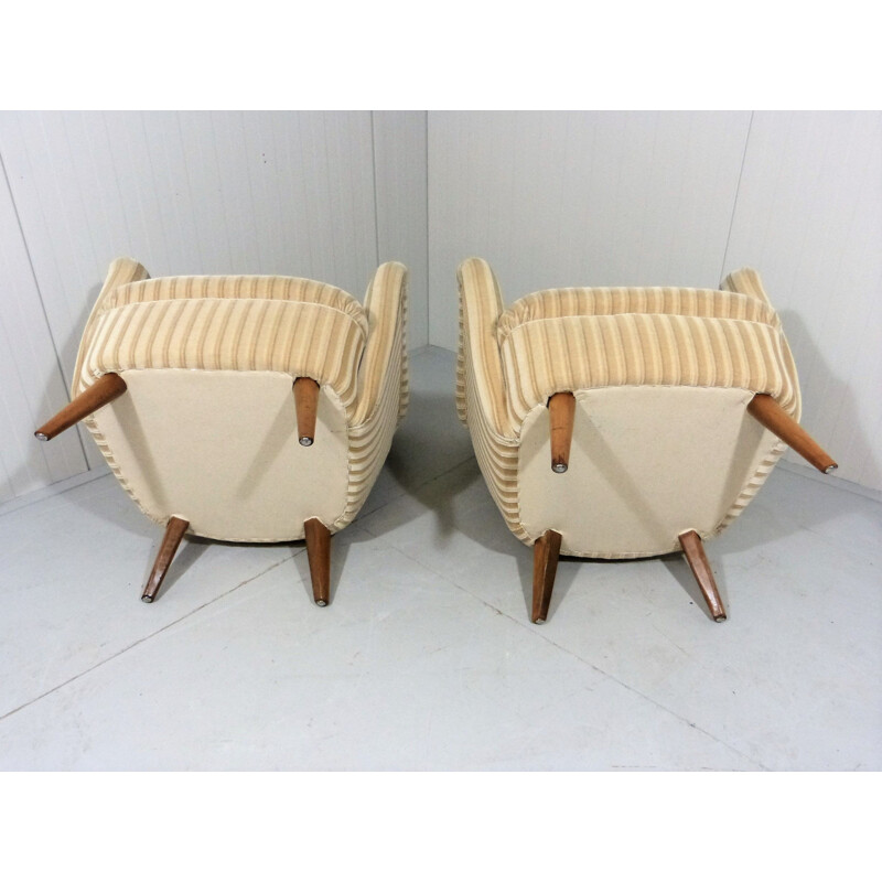 Pair of vintage easy club chairs 1950s