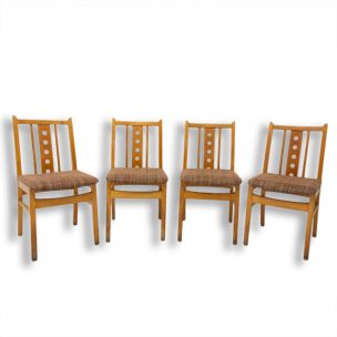 Conjunto de 4 cadeiras checoslovacas vintage 1960