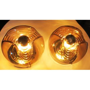 Pair of large vintage wave sconces by Koch & Loewy for Peill & Putzler