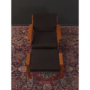 Fauteuil vintage avec tabouret par Arne Wahl Iversen 1960