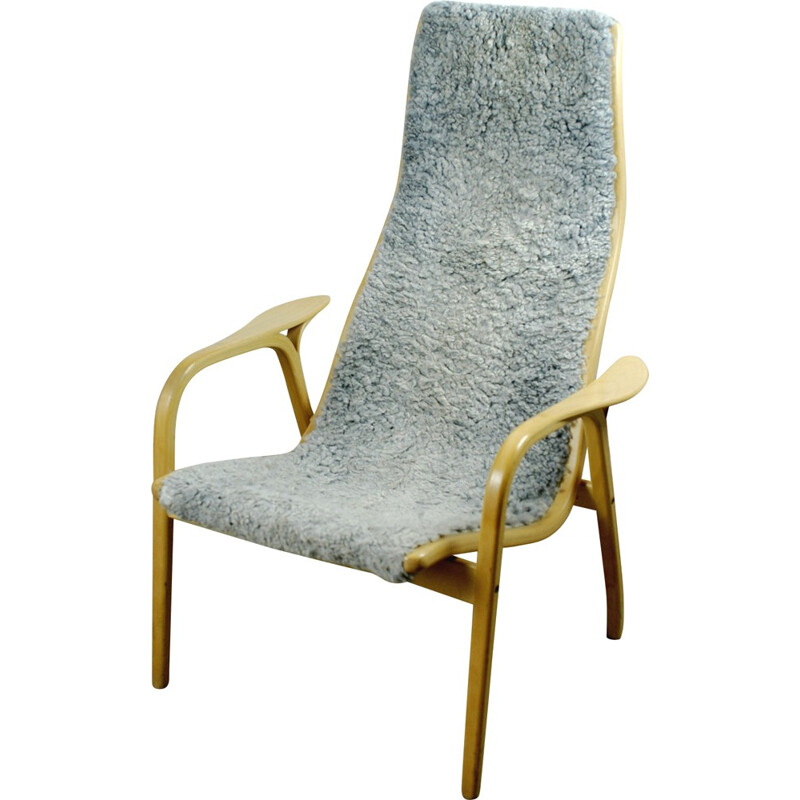 Swedese "Lamino" armchair in beech and sheepskin, Ynge EKSTRÖM - 1960s