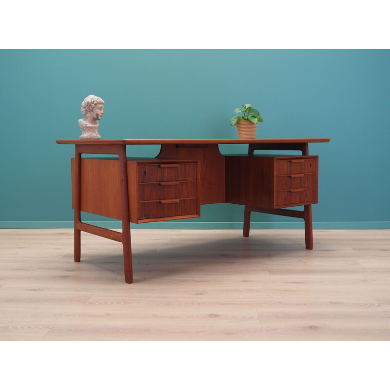 Vintage teak desk by Omann Jun Denmark 1970