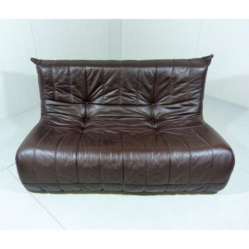 Vintage leather sofa France 1960