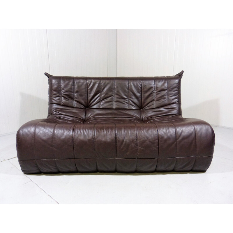 Vintage leather sofa France 1960