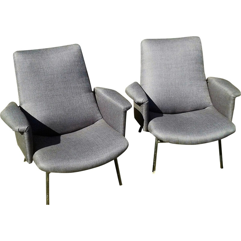 Pair of Steiner "SK 660" armchairs, Pierre GUARICHE - 1950s