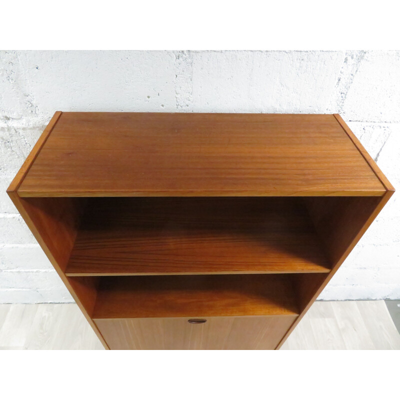 Large vintage bookcase in teak wood Scandinavian 1960