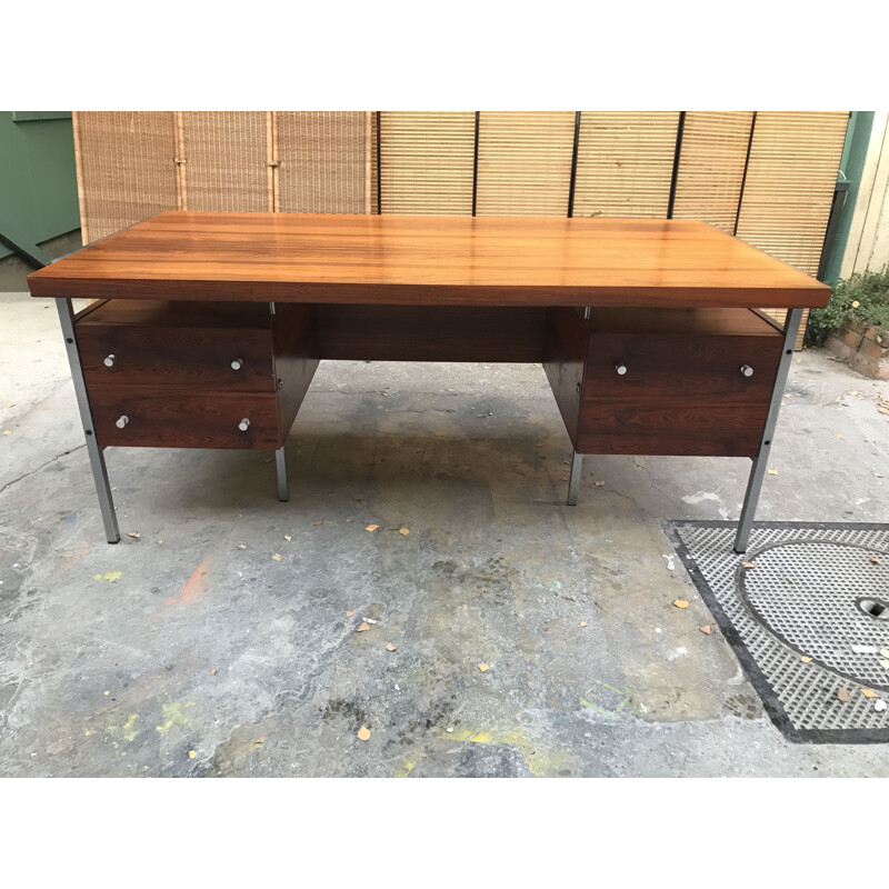 Vintage rosewood and chrome desk 1970