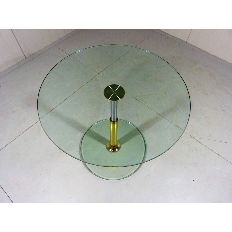 Vitage Peter Draenert round glass side table 1983s