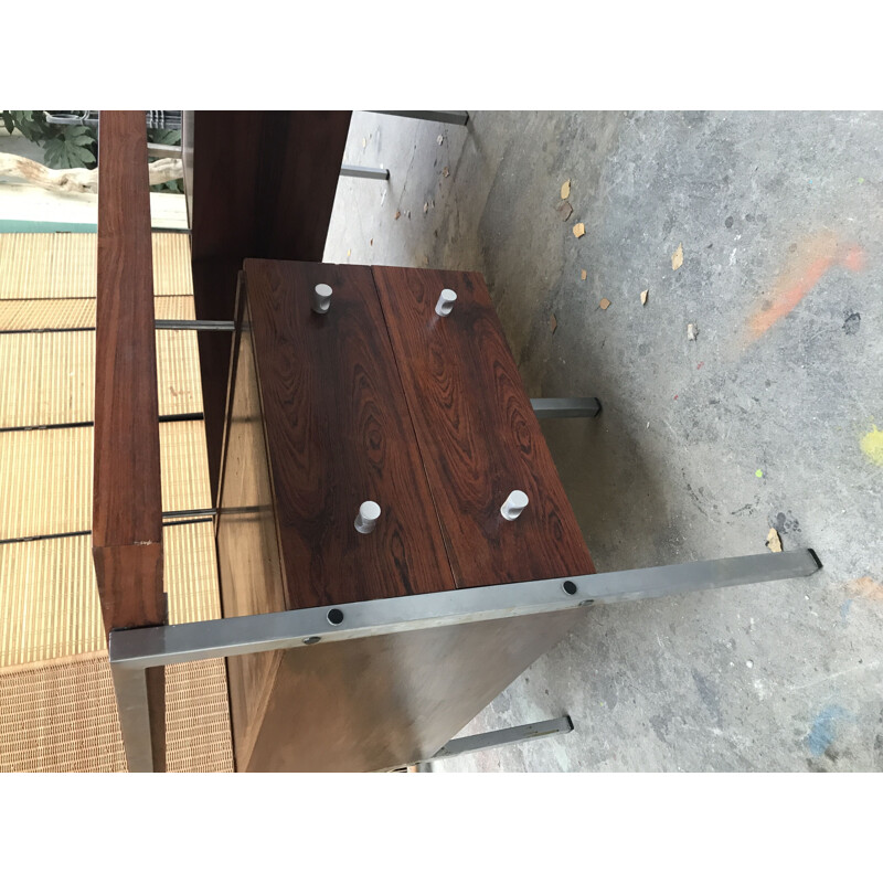 Vintage rosewood and chrome desk 1970