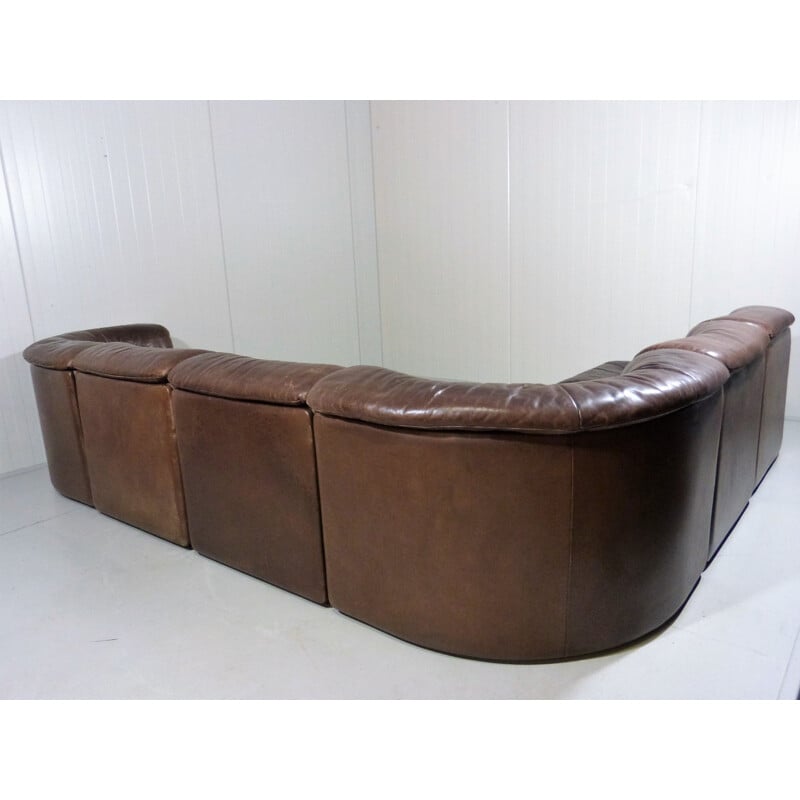 Vintage De Sede leather modular sofa 1970s