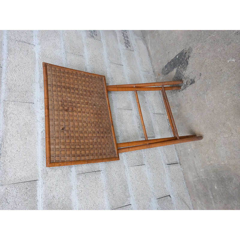 Vintage bamboo side table 1900s