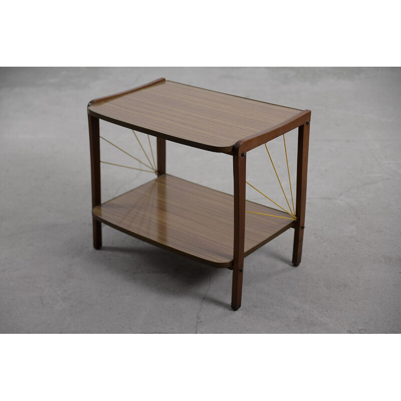 Vintage TV Table with Shelf German 1950s