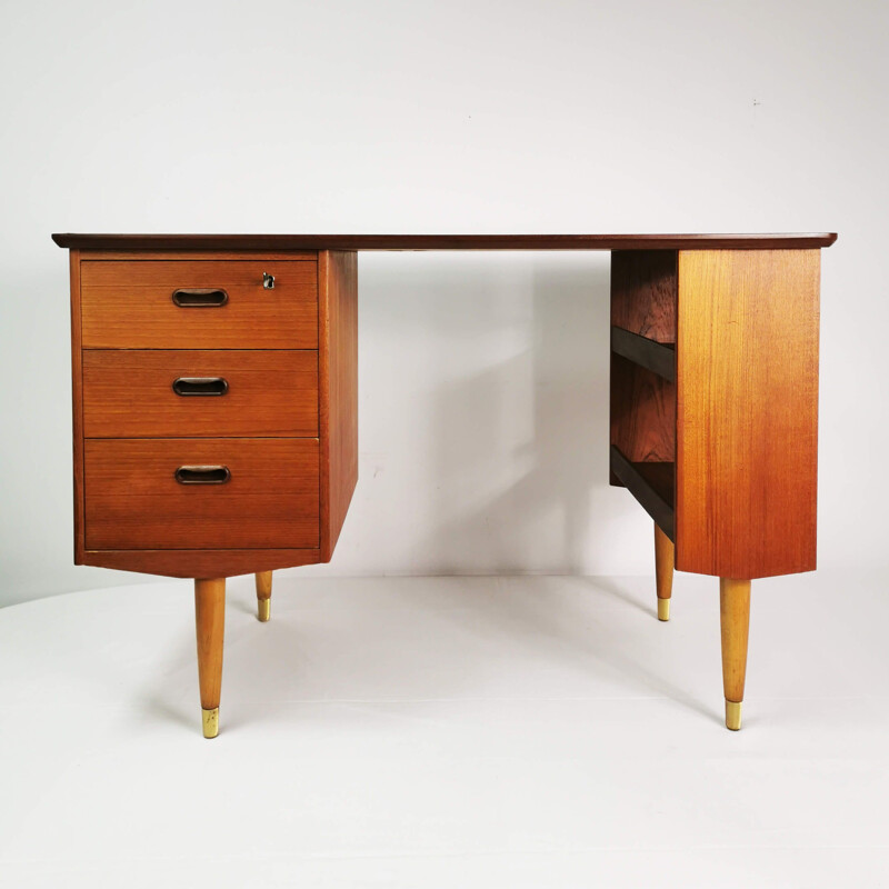 Small vintage teak desk Norway 1960s