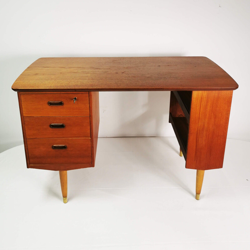 Small vintage teak desk Norway 1960s