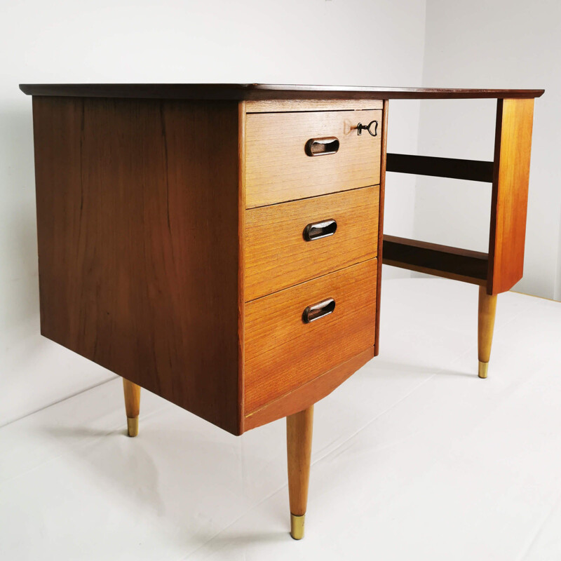 Small vintage teak desk Norway 1960s