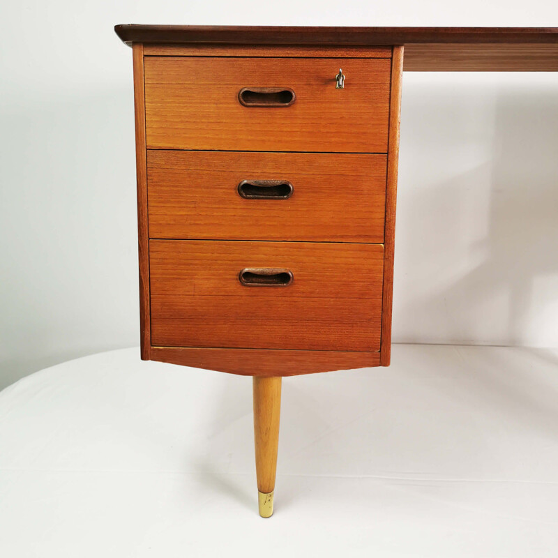 Small vintage teak desk Norway 1960s