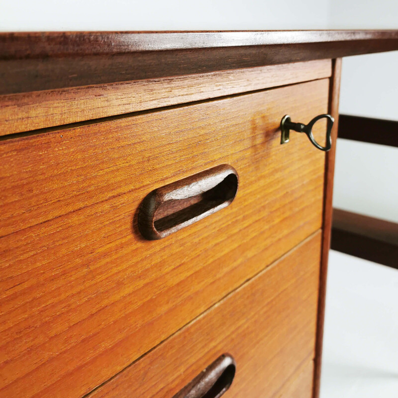 Petit bureau vintage en teck Norvège 1960