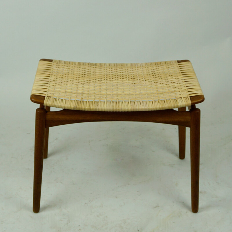 Vintage Teak and Cane stoll by Olholm Mobelfabrik Danish 1950s