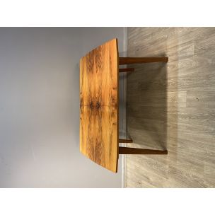 Vintage Extending table veneered with walnut honey-brown 1960s