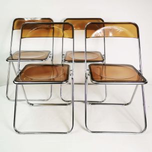 Set of 4 vintage modernist chairs Italy 1970s