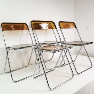 Set of 4 vintage modernist chairs Italy 1970s