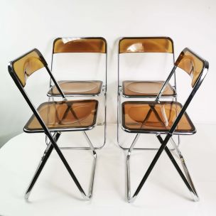 Lot de 4 chaises vintage modernistes Italie 1970