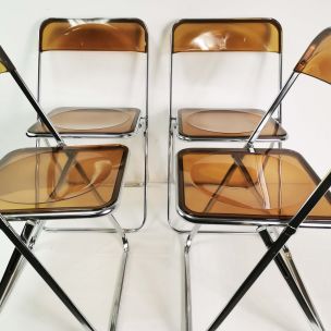 Lot de 4 chaises vintage modernistes Italie 1970
