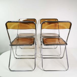 Set of 4 vintage modernist chairs Italy 1970s