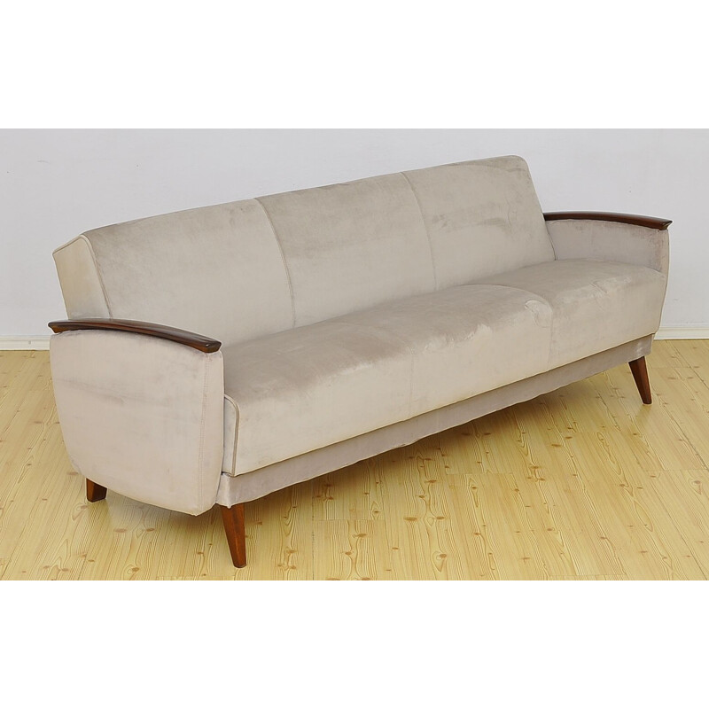 Mid-Century Velvet Sofa Daybed 1960s