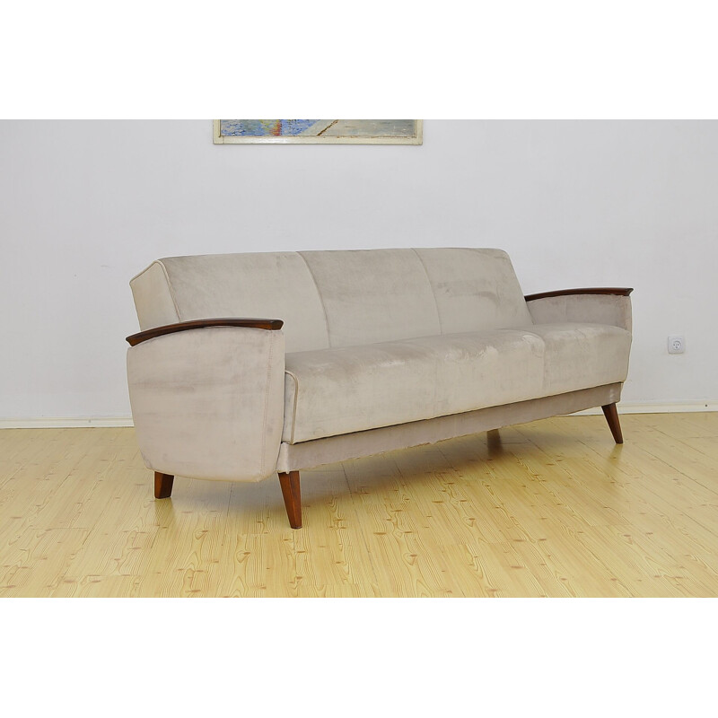 Mid-Century Velvet Sofa Daybed 1960s