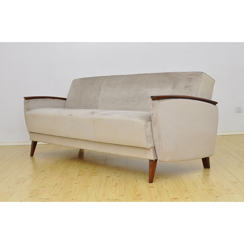 Mid-Century Velvet Sofa Daybed 1960s