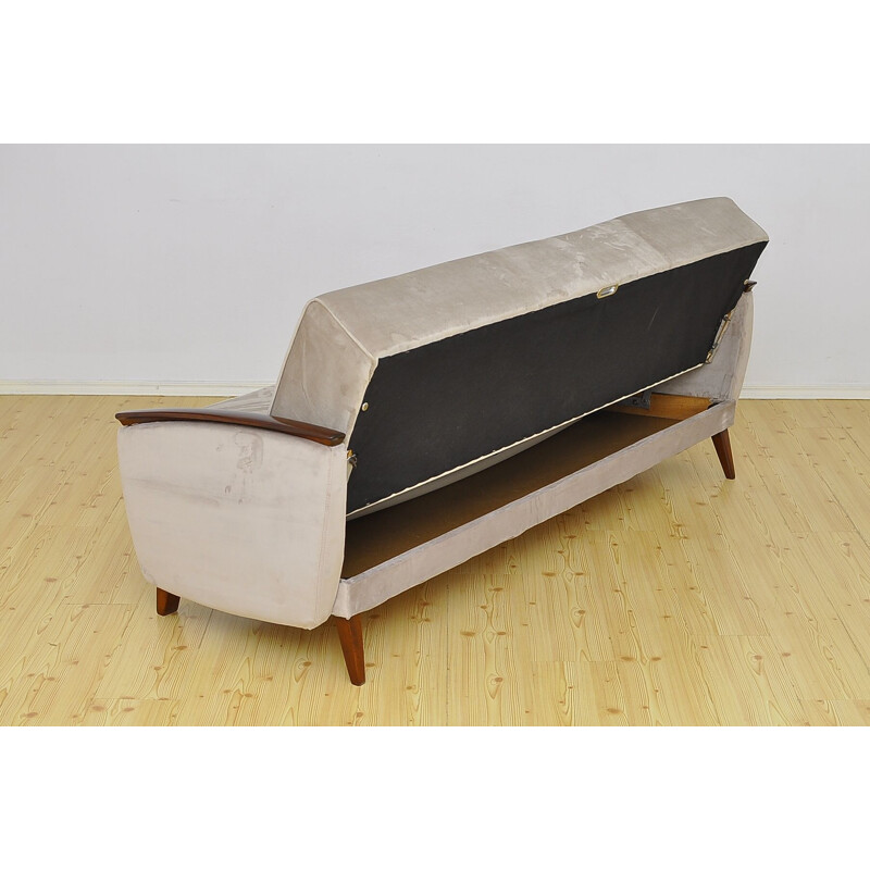 Mid-Century Velvet Sofa Daybed 1960s