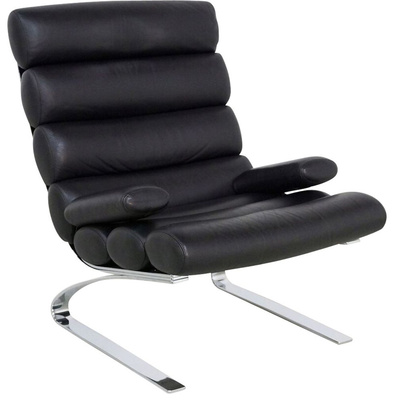 Vintage lounge chair Cor Sinus in black leather 1990s