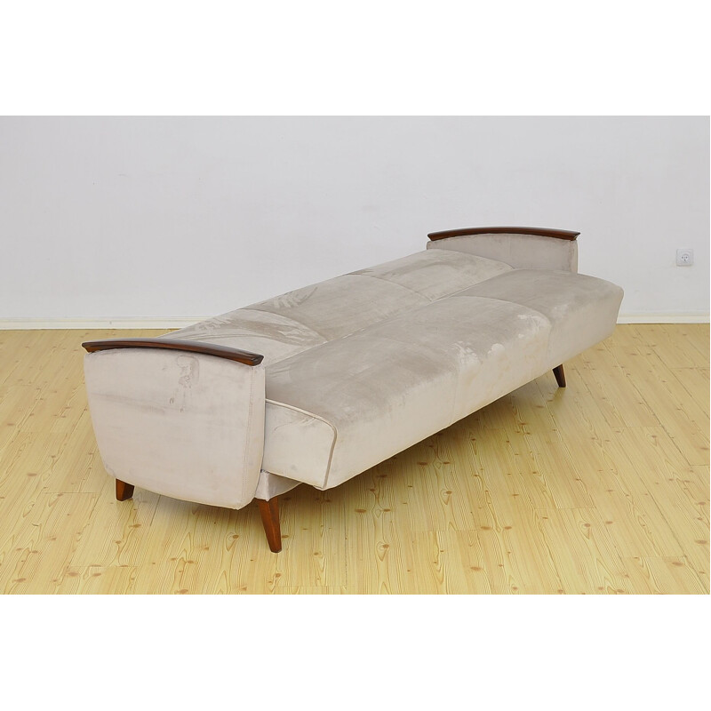 Mid-Century Velvet Sofa Daybed 1960s