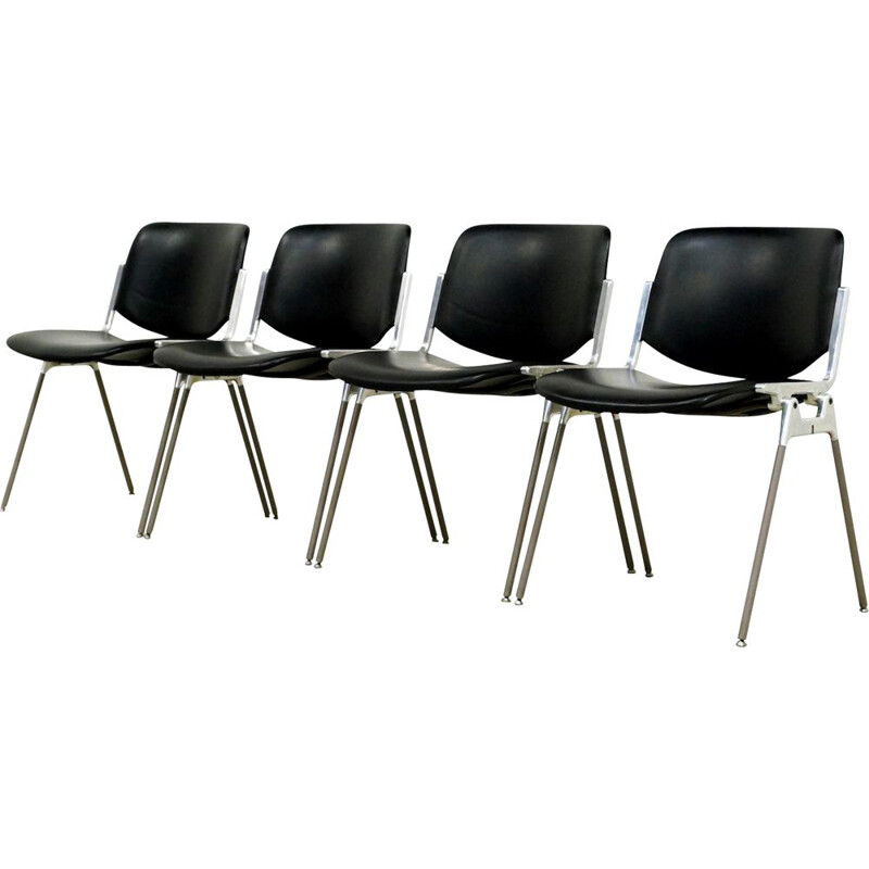 Set of 6 vintage Castelli side chair by Giancarlo Piretti 1960s