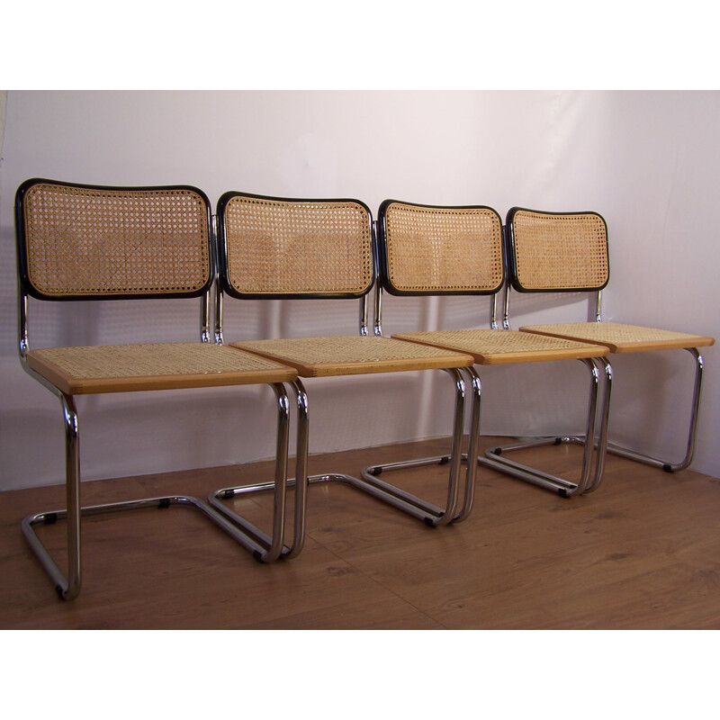 Suite de 4 chaises "Cesca B32" bicolores, Marcel BREUER - 1980