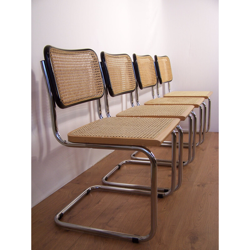 Set of 4 "Cesca B32" chairs, Marcel BREUER - 1980s